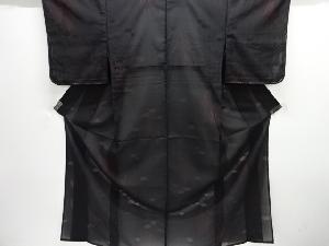 大正ロマン　紗カットワーク草葉模様織り出し着物